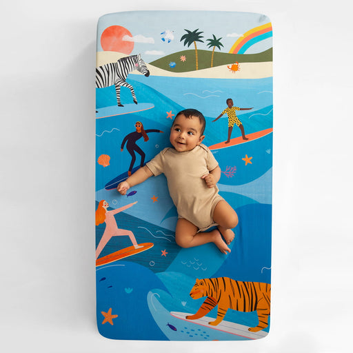 Rookie Humans Surfing Safari Standard Size Crib Sheet
