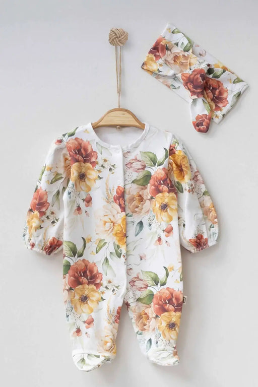 THA Dressing Yellow Floral Baby Onesie Set