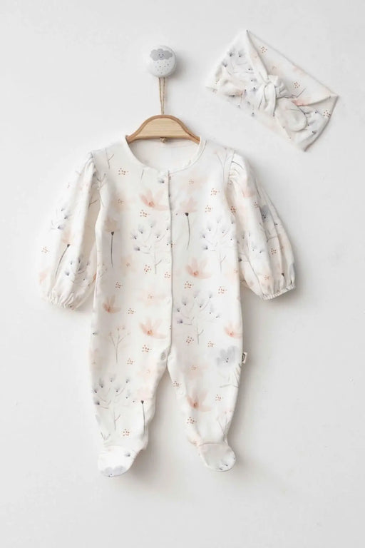 THA Dressing Cream Floral Baby Onesie Set