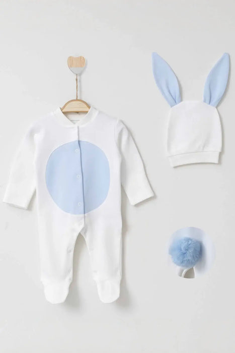 THA Dressing Bunny White & Blue Bodysuit