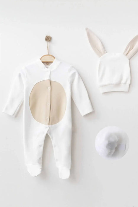 THA Dressing Bunny white & Camel Bodysuit