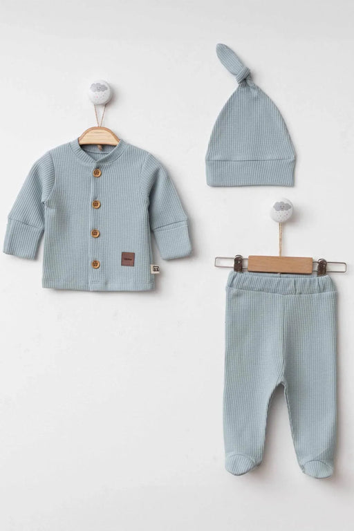 THA Dressing Jasper Baby Blue Clothes Set - 3 Pcs