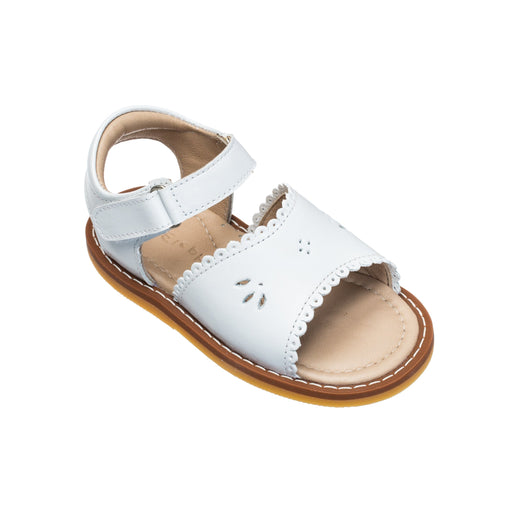 Elephantito Classic Sandal with Scallop Toddler White