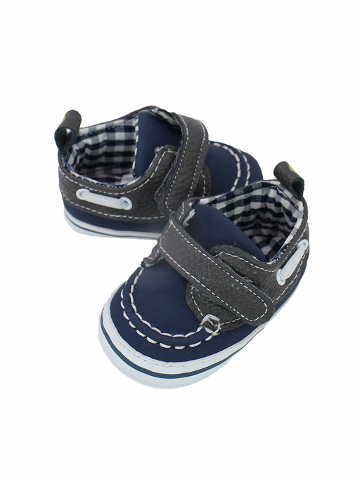 Stepping Stones First Steps Faux Nubuck Boat Shoe in Navy/Grey