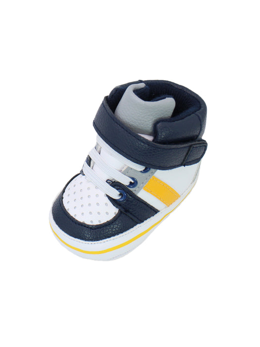 Stepping Stones First Steps Textured High Top Sneaker in Navy/Gray