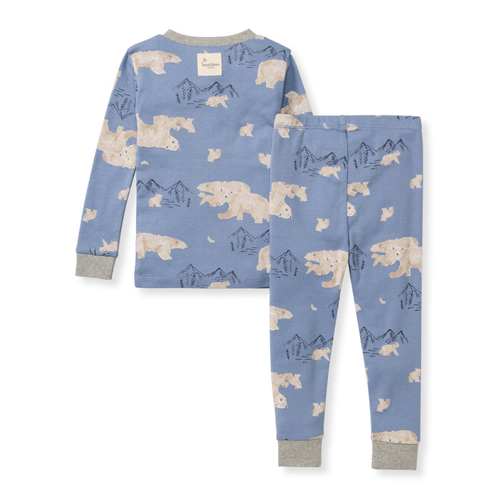 Burt's Bees Polar Mountain 2 Piece Pajama Set Gray