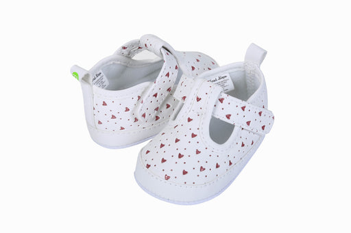 Stepping Stones First Steps Heart Strap Sneaker in White/Rose Gold
