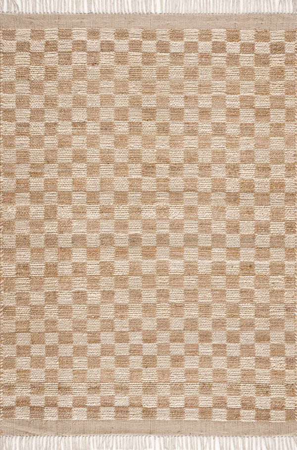 Hauteloom Ionut Checkered Jute Rug