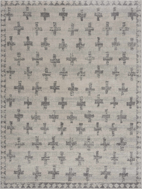 Hauteloom Tigris Swiss Cross Ivory&Gray Area Rug