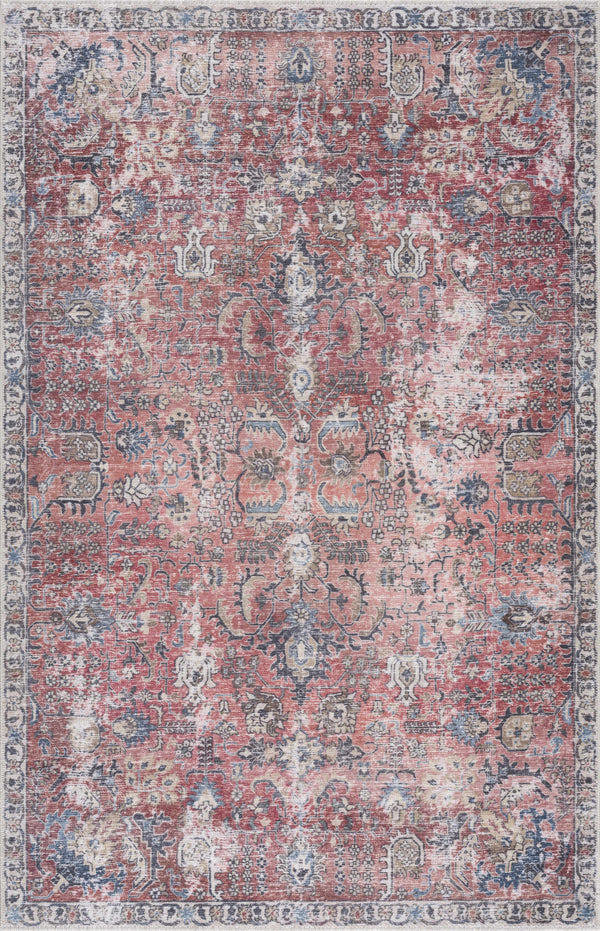 Hauteloom Burgundy Holi-2303 Washable Area Rug