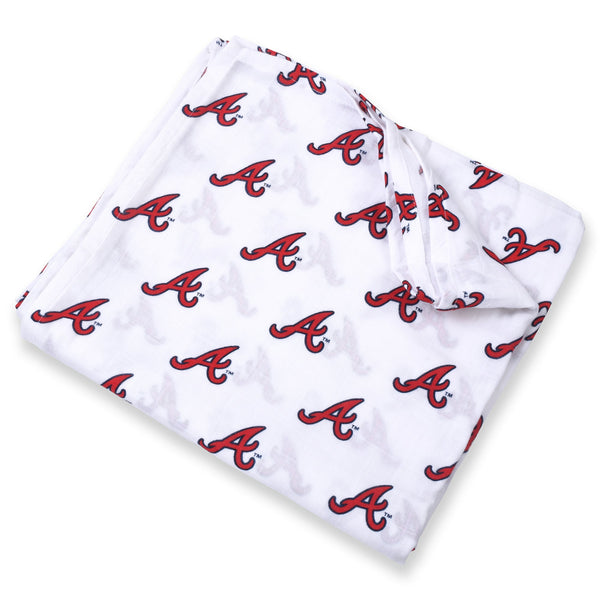 Three Little Anchors Atlanta Braves Swaddle Blanket