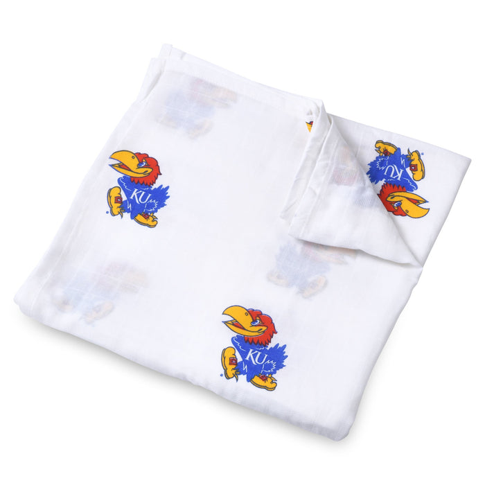 Three Little Anchors University of Kansas Swaddle Blanket