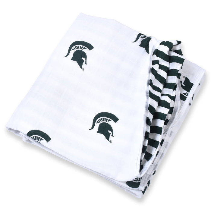 Three Little Anchors Michigan State University Four Layer Muslin Blanket