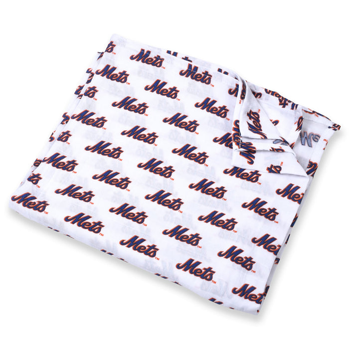 Three Little Anchors New York Mets Swaddle Blanket