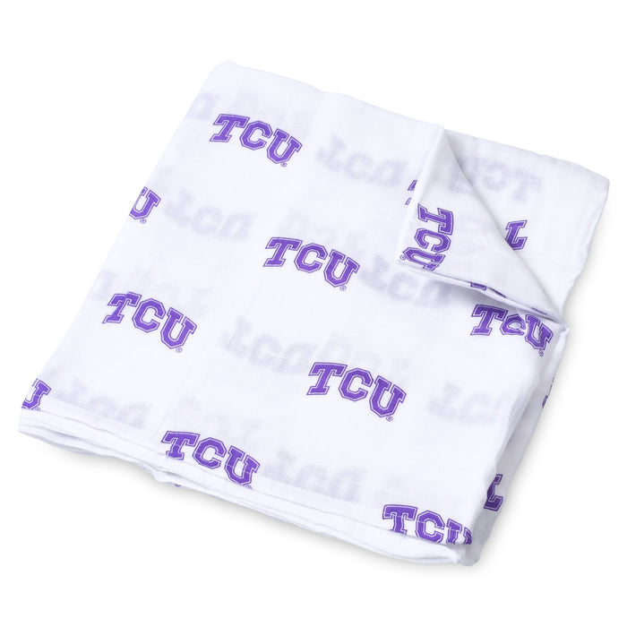 Three Little Anchors TCU Swaddle Blanket