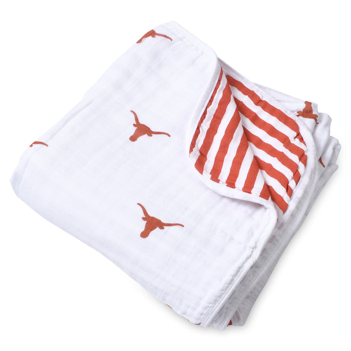 Three Little Anchors Texas Longhorns Four Layer Muslin Blanket