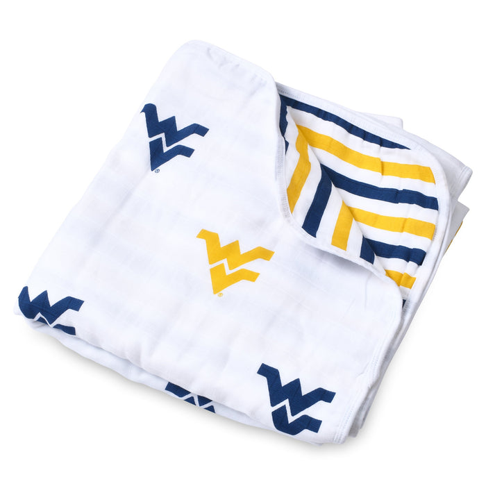 Three Little Anchors West Virginia University Muslin Blanket