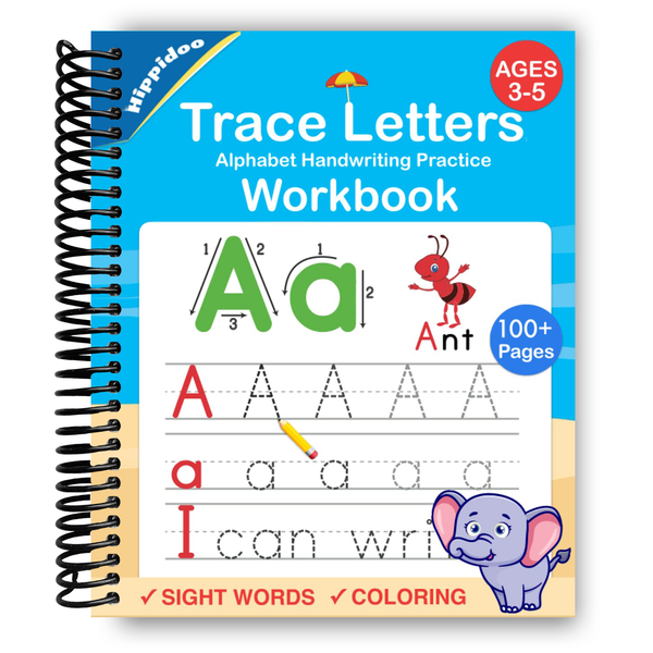 Lay it Flat Trace Letters: Alphabet Handwriting Practice Workbook for Kids (Spiral Bound)