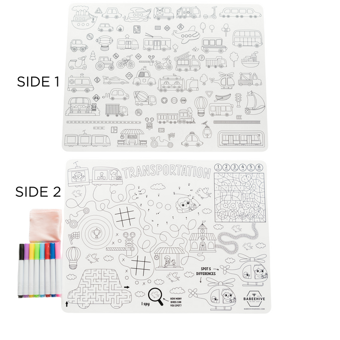 Babeehive Goods Double Sided Silicone Coloring Placemat