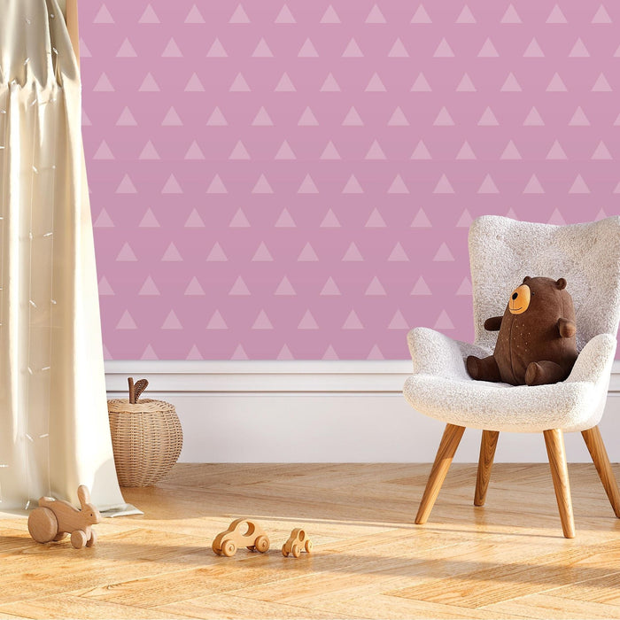 TeepeeJoy Geometric Wallpaper Peel and Stick or Traditional - Triangular Pinks