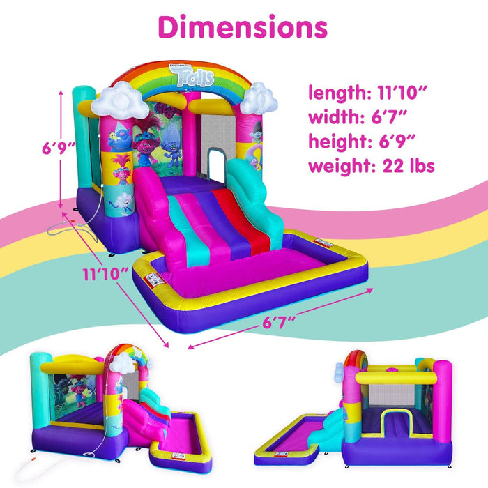 Funormous Trolls Bounce House Water Slide with Pool