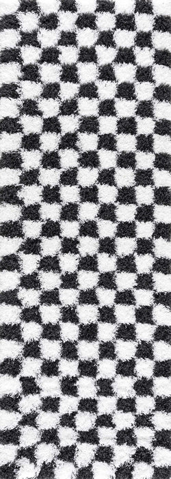 Hauteloom Atira Black & White Checkered Area Rug