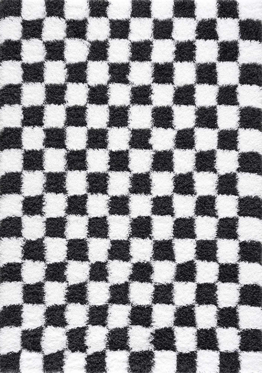 Hauteloom Atira Black & White Checkered Area Rug