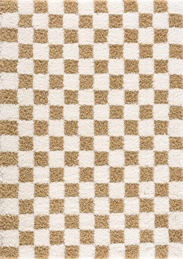 Hauteloom Atira Mustard Checkered Area Rug