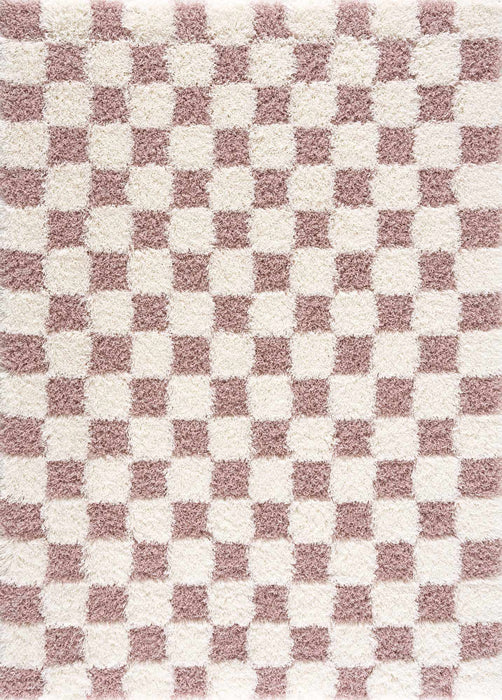 Hauteloom Atira Pink Checkered Area Rug