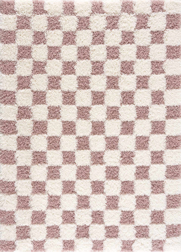 Hauteloom Atira Pink Checkered Area Rug