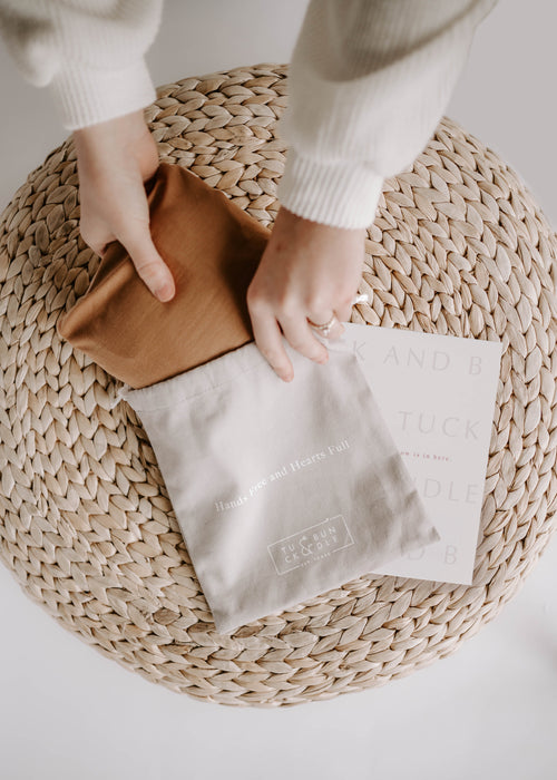 Tuck and Bundle Baby Wrap in Sandstone