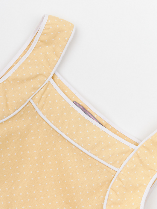 Mia Belle Girls Sunny Yellow Polka Dot Mini Dress by Kids Couture