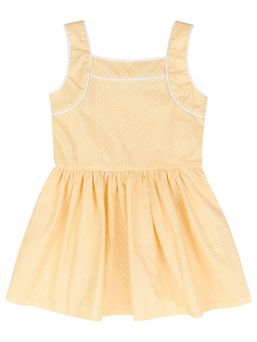 Mia Belle Girls Sunny Yellow Polka Dot Mini Dress by Kids Couture