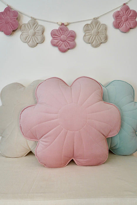 Moi Mili Velvet "Pink Elderberry" Flower Pillow