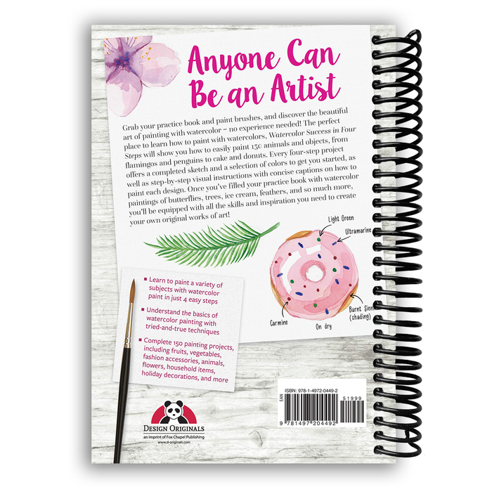 Lay it Flat Watercolor Success in Four Steps: 150 Skill-Building Projects to Paint (Spiral Bound)