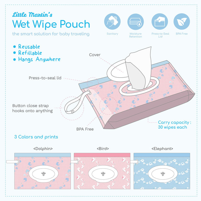 Little Martin's Wet Wipe Pouches (3-Packs)