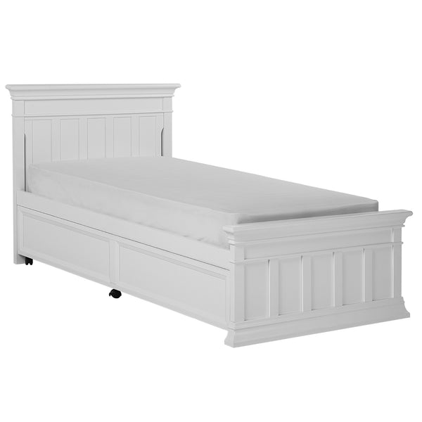 Evolur Napoli Twin Bed And Bed Rail in White