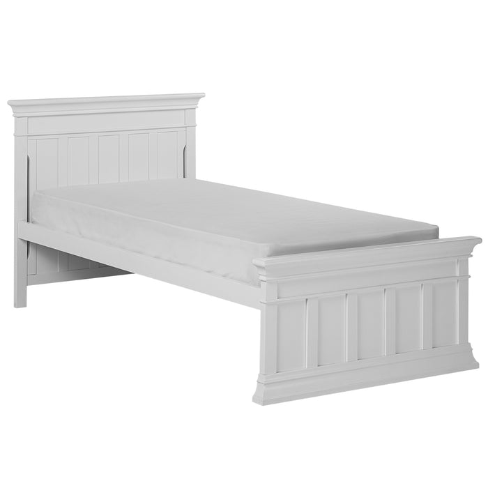 Evolur Napoli Twin Bed And Bed Rail in White