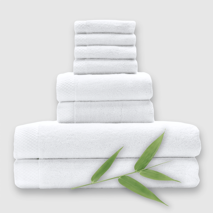 BedVoyage Bamboo Towel Set 8-Piece from BedVoyage Luxury Viscose - White