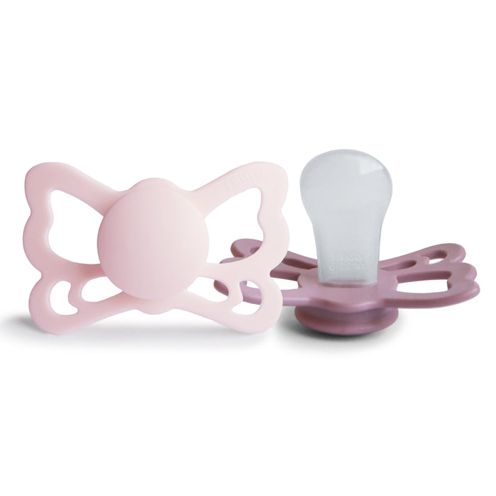 Mushie FRIGG Butterfly Anatomical Silicone Pacifier 2-Pack (6-18 Months)