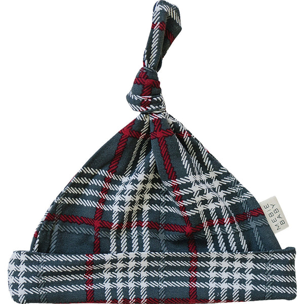 Mebie Baby Green Plaid Bamboo Newborn Knot Hat