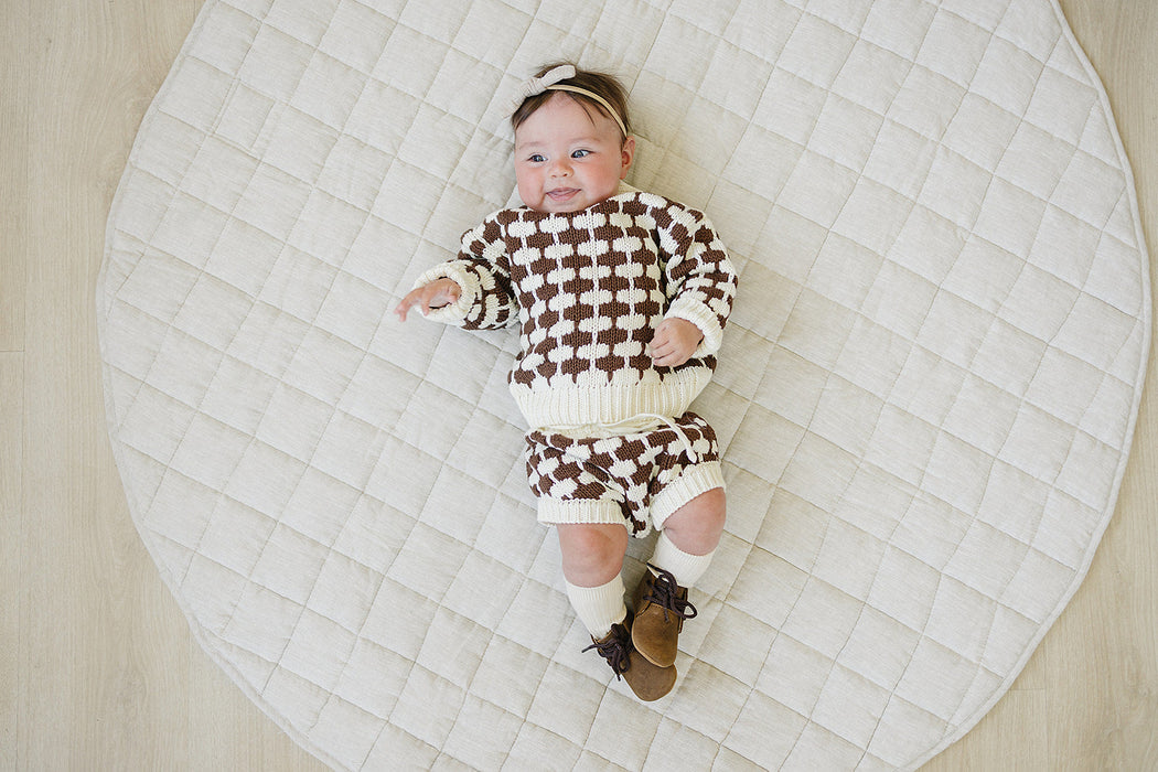 Mebie Baby Brown + Cream Knit Sweater