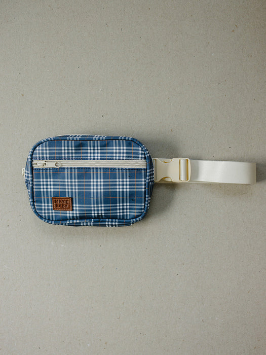 Mebie Baby Navy Plaid Mini Fanny Pack