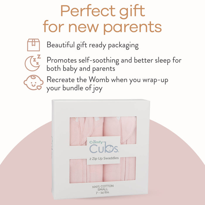 Comfy Cubs Easy Zipper Swaddle Blankets - Pink