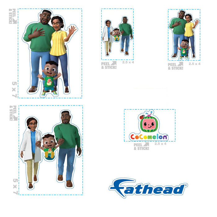 Fathead Cody Family Minis        - Officially Licensed CoComelon Removable     Adhesive Decal