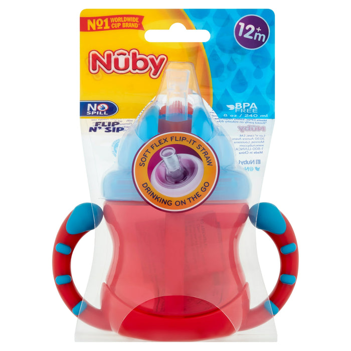 Nuby Two- Handle No-Spill Flip-It Straw 8Oz. Cup