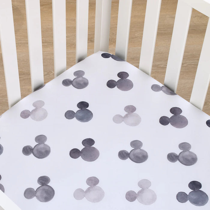 Disney Mickey Watercolor Ears Fitted Crib Sheet