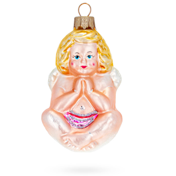 BestPysanky Baby Angel Glass Christmas Ornament