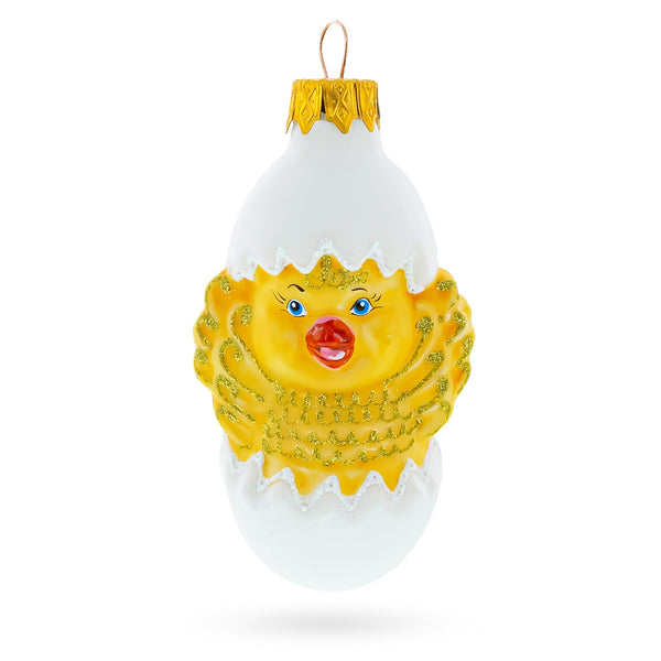 BestPysanky Baby Chick in Egg Mini Glass Christmas Ornament