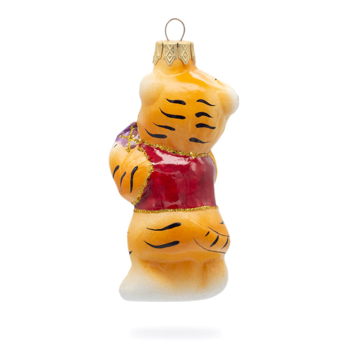 BestPysanky Tiger Cub with Ball Glass Christmas Ornament